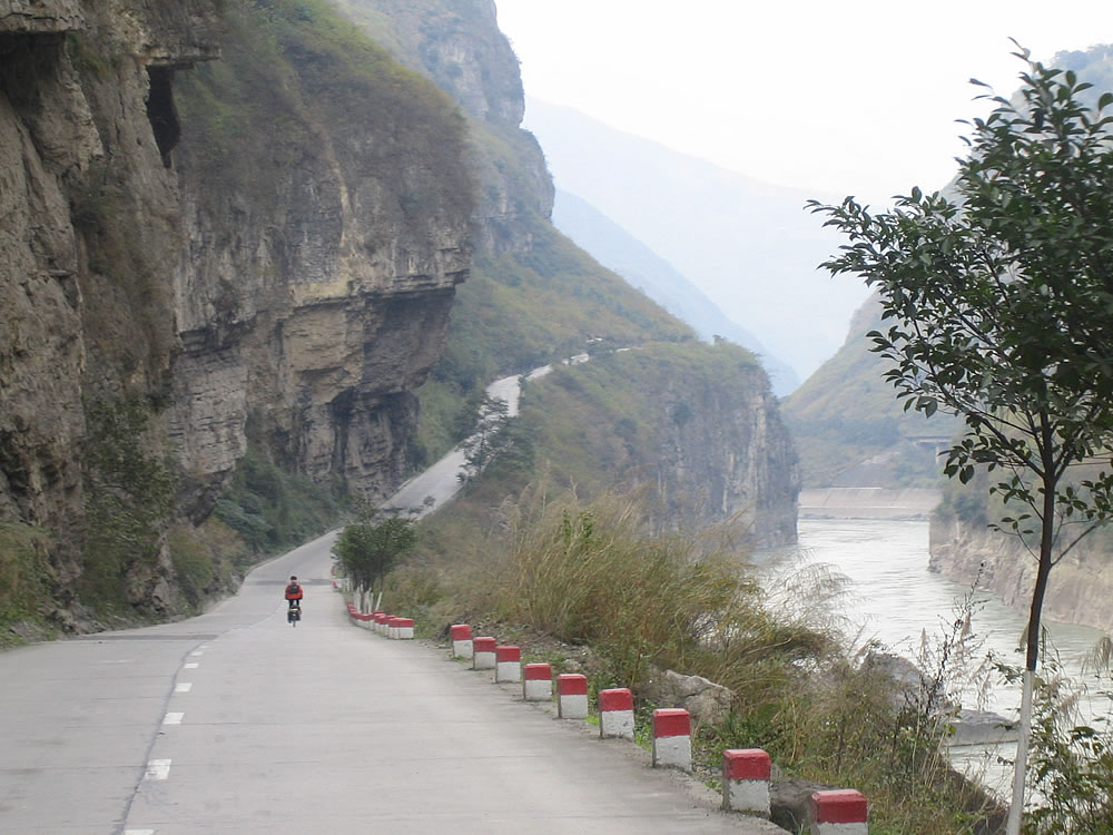 Following the myriad of river gorges in mountainous country a few hundred ks south of Chengdu in Southern China