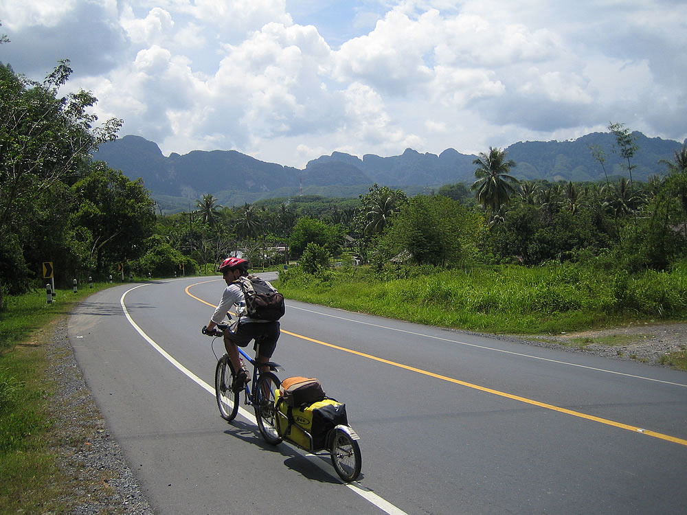 Nearing Phang Nga on the southern Thai peninsula. The Karst formations of this region start to dominate.