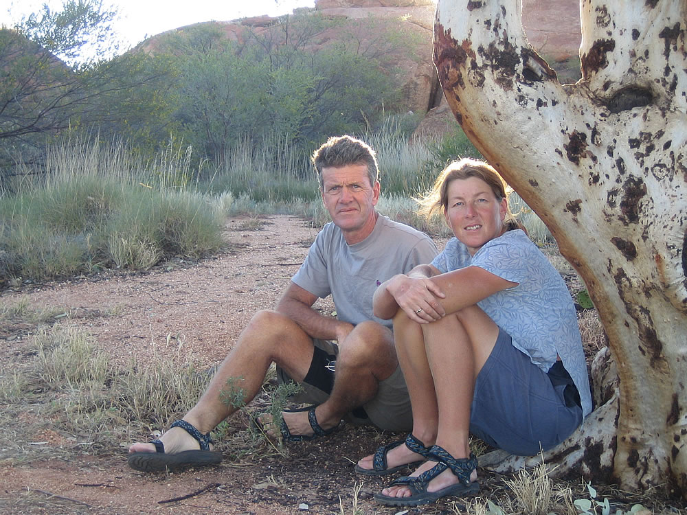 Ed and Gaye. Camping at Devils Marbles camp area.