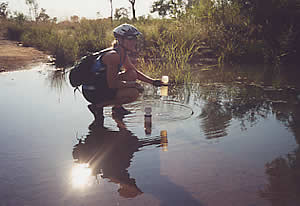 Collecting water on the Old Karunjie Track