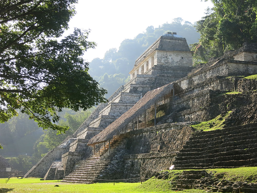 Atmospheric Mayan ruins at Palenque, Chiapas
