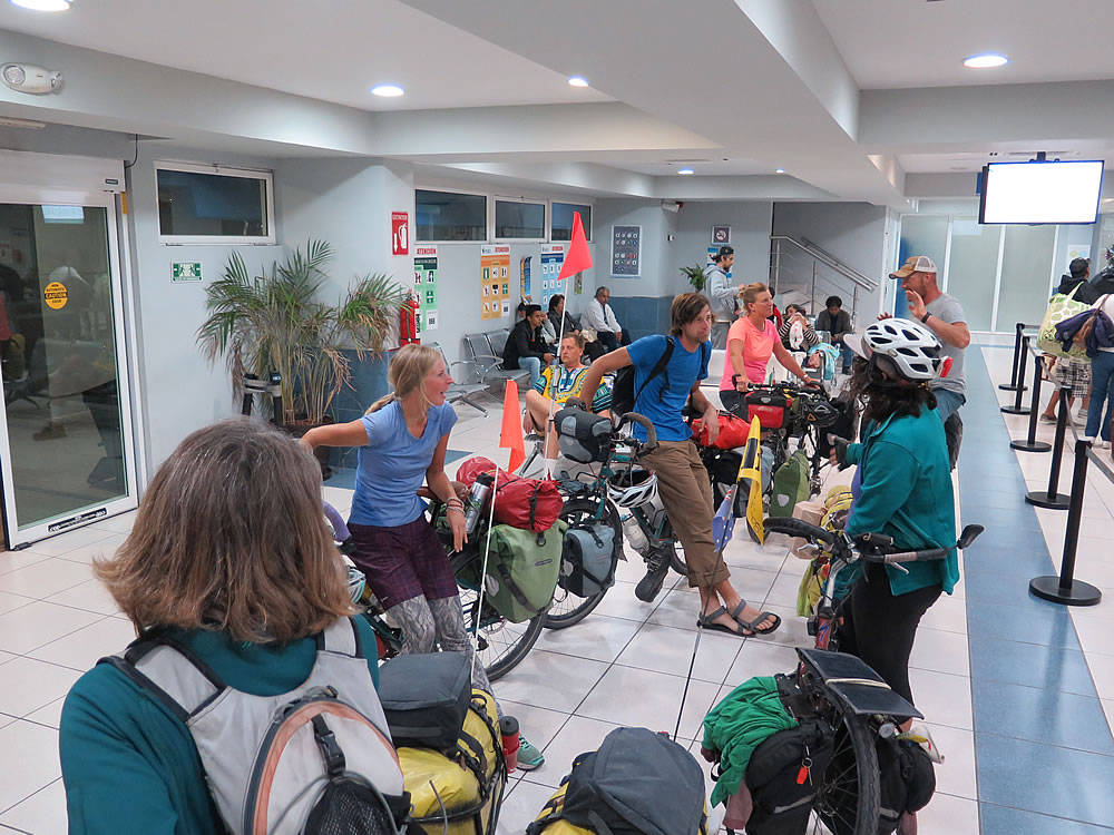 The bunch waiting to board the overnight ferry from La Paz to Mazatlan on the mainland.